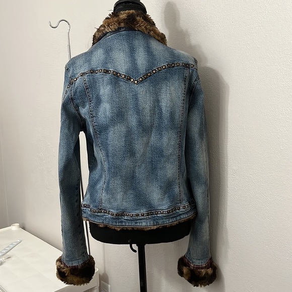 GUC Vintage Parasuco 90’s Denim Jacket with Fur Size S - Picture 4 of 12